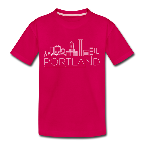 Portland, Oregon Toddler T-Shirt - Skyline Portland Toddler Tee - dark pink