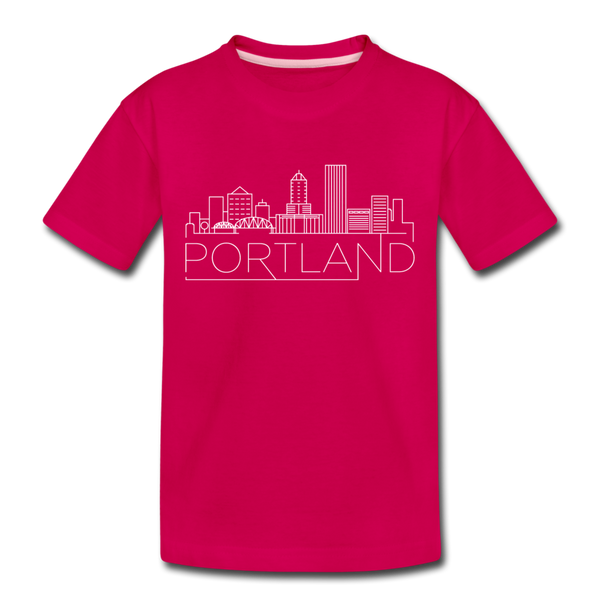 Portland, Oregon Toddler T-Shirt - Skyline Portland Toddler Tee - dark pink
