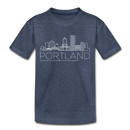 Portland, Oregon Toddler T-Shirt - Skyline Portland Toddler Tee - heather blue