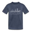 Portland, Oregon Toddler T-Shirt - Skyline Portland Toddler Tee - heather blue