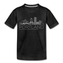 Portland, Oregon Toddler T-Shirt - Skyline Portland Toddler Tee - charcoal gray