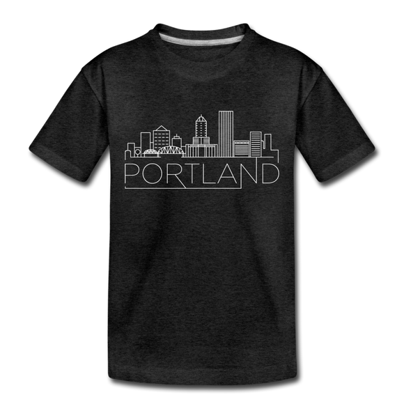 Portland, Oregon Toddler T-Shirt - Skyline Portland Toddler Tee - charcoal gray