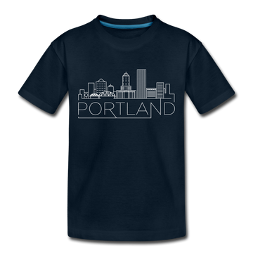 Portland, Oregon Toddler T-Shirt - Skyline Portland Toddler Tee - deep navy