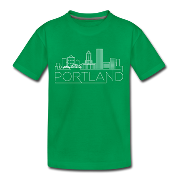 Portland, Oregon Toddler T-Shirt - Skyline Portland Toddler Tee - kelly green