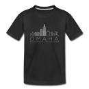 Omaha, Nebraska Toddler T-Shirt - Skyline Omaha Toddler Tee - black