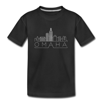 Omaha, Nebraska Toddler T-Shirt - Skyline Omaha Toddler Tee - black
