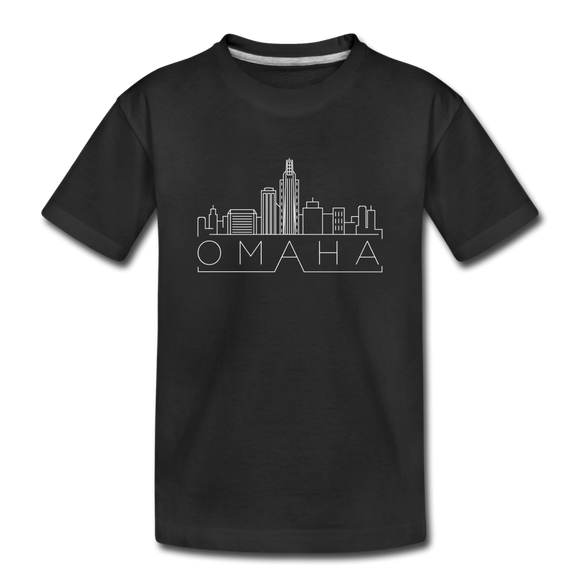 Omaha, Nebraska Toddler T-Shirt - Skyline Omaha Toddler Tee - black