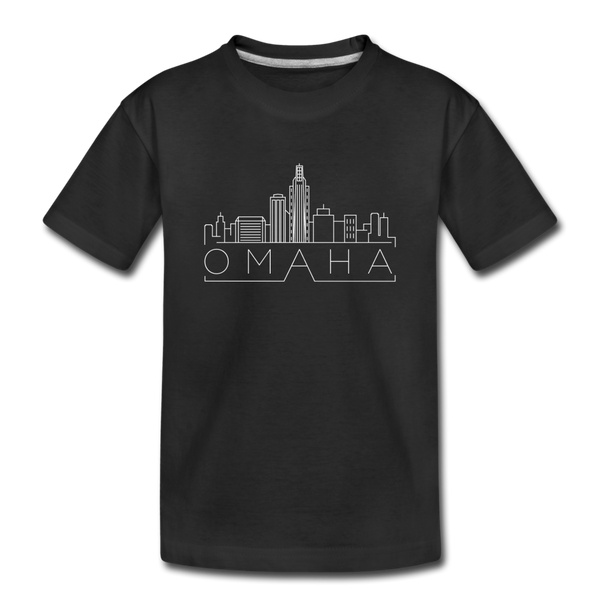 Omaha, Nebraska Toddler T-Shirt - Skyline Omaha Toddler Tee - black