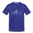 Omaha, Nebraska Toddler T-Shirt - Skyline Omaha Toddler Tee - royal blue
