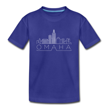 Omaha, Nebraska Toddler T-Shirt - Skyline Omaha Toddler Tee - royal blue