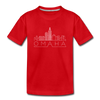 Omaha, Nebraska Toddler T-Shirt - Skyline Omaha Toddler Tee - red