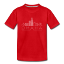 Omaha, Nebraska Toddler T-Shirt - Skyline Omaha Toddler Tee - red