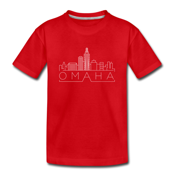 Omaha, Nebraska Toddler T-Shirt - Skyline Omaha Toddler Tee - red