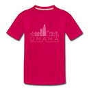 Omaha, Nebraska Toddler T-Shirt - Skyline Omaha Toddler Tee - dark pink