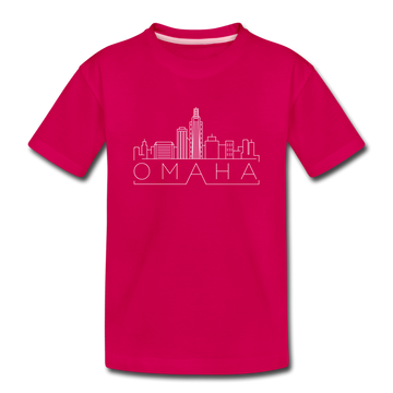 Omaha, Nebraska Toddler T-Shirt - Skyline Omaha Toddler Tee - dark pink