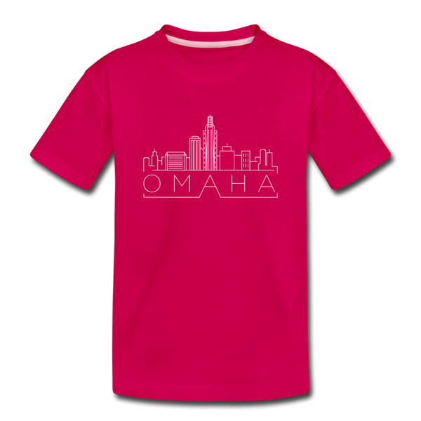 Omaha, Nebraska Toddler T-Shirt - Skyline Omaha Toddler Tee - dark pink