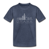 Omaha, Nebraska Toddler T-Shirt - Skyline Omaha Toddler Tee - heather blue