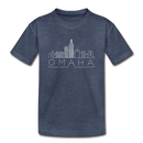 Omaha, Nebraska Toddler T-Shirt - Skyline Omaha Toddler Tee - heather blue