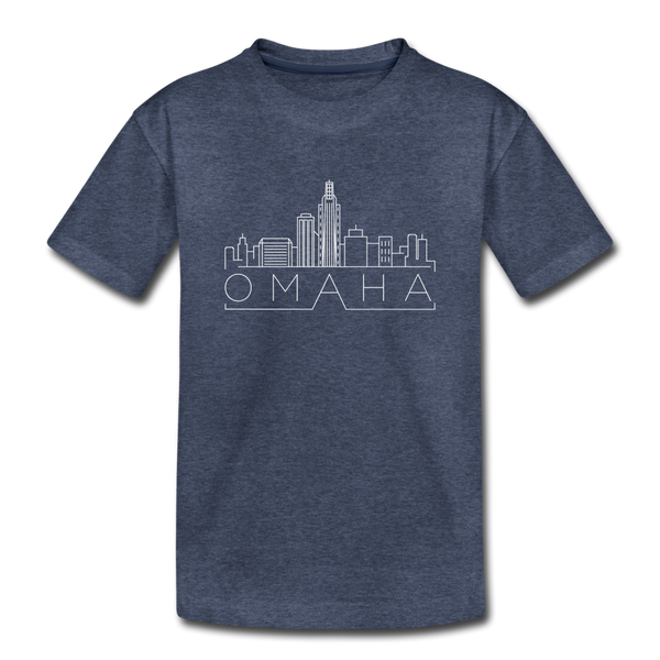 Omaha, Nebraska Toddler T-Shirt - Skyline Omaha Toddler Tee - heather blue