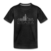 Omaha, Nebraska Toddler T-Shirt - Skyline Omaha Toddler Tee - charcoal gray