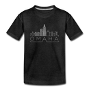 Omaha, Nebraska Toddler T-Shirt - Skyline Omaha Toddler Tee - charcoal gray