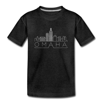 Omaha, Nebraska Toddler T-Shirt - Skyline Omaha Toddler Tee - charcoal gray