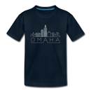Omaha, Nebraska Toddler T-Shirt - Skyline Omaha Toddler Tee - deep navy