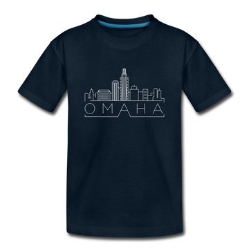 Omaha, Nebraska Toddler T-Shirt - Skyline Omaha Toddler Tee - deep navy