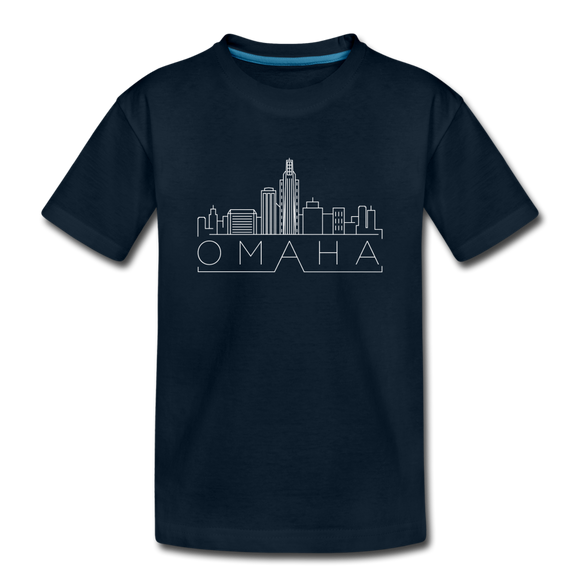 Omaha, Nebraska Toddler T-Shirt - Skyline Omaha Toddler Tee - deep navy