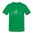 Omaha, Nebraska Toddler T-Shirt - Skyline Omaha Toddler Tee - kelly green
