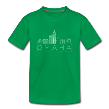 Omaha, Nebraska Toddler T-Shirt - Skyline Omaha Toddler Tee - kelly green