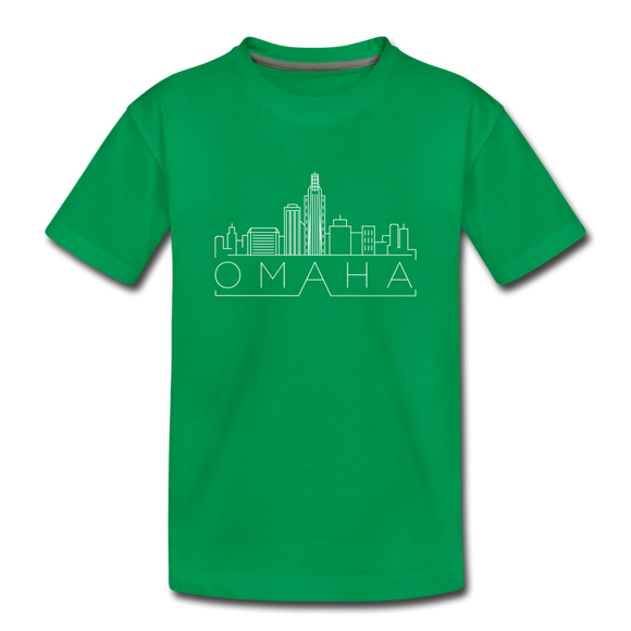 Omaha, Nebraska Toddler T-Shirt - Skyline Omaha Toddler Tee - kelly green