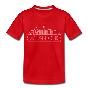 San Antonio, Texas Toddler T-Shirt - Skyline San Antonio Toddler Tee - red