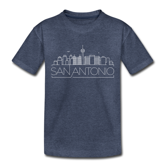 San Antonio, Texas Toddler T-Shirt - Skyline San Antonio Toddler Tee - heather blue
