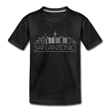 San Antonio, Texas Toddler T-Shirt - Skyline San Antonio Toddler Tee - charcoal gray