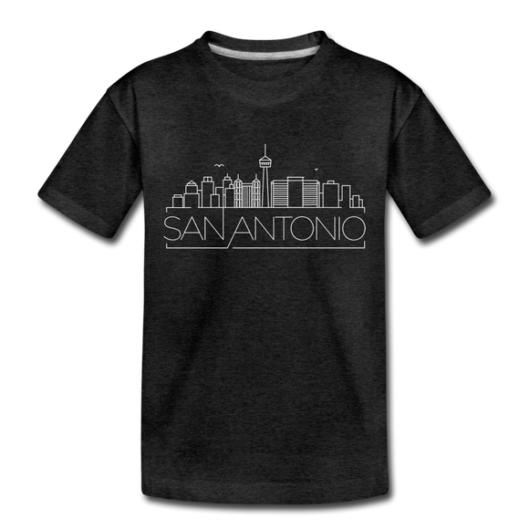 San Antonio, Texas Toddler T-Shirt - Skyline San Antonio Toddler Tee - charcoal gray