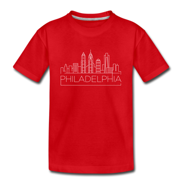 Philadelphia, Pennsylvania Toddler T-Shirt - Skyline Philadelphia Toddler Tee - red