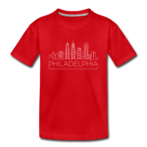 Philadelphia, Pennsylvania Toddler T-Shirt - Skyline Philadelphia Toddler Tee - red