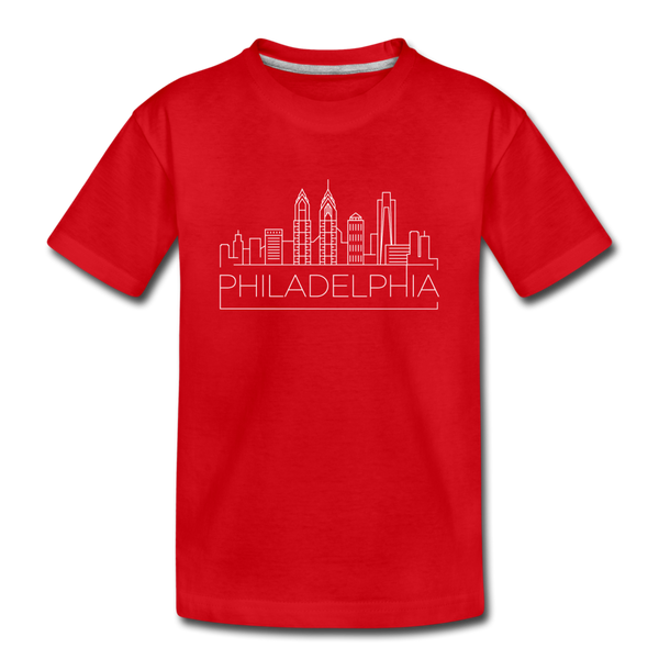 Philadelphia, Pennsylvania Toddler T-Shirt - Skyline Philadelphia Toddler Tee - red
