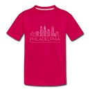 Philadelphia, Pennsylvania Toddler T-Shirt - Skyline Philadelphia Toddler Tee - dark pink