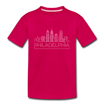 Philadelphia, Pennsylvania Toddler T-Shirt - Skyline Philadelphia Toddler Tee - dark pink