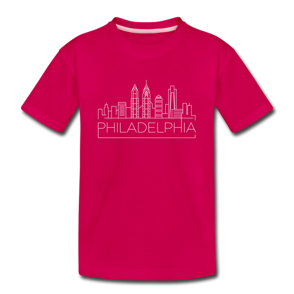 Philadelphia, Pennsylvania Toddler T-Shirt - Skyline Philadelphia Toddler Tee - dark pink
