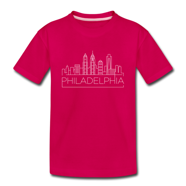 Philadelphia, Pennsylvania Toddler T-Shirt - Skyline Philadelphia Toddler Tee - dark pink