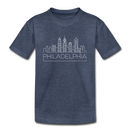 Philadelphia, Pennsylvania Toddler T-Shirt - Skyline Philadelphia Toddler Tee - heather blue