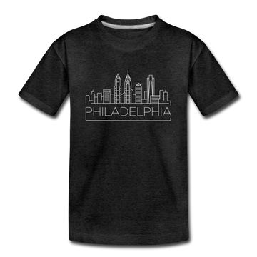 Philadelphia, Pennsylvania Toddler T-Shirt - Skyline Philadelphia Toddler Tee - charcoal gray