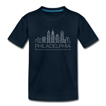 Philadelphia, Pennsylvania Toddler T-Shirt - Skyline Philadelphia Toddler Tee - deep navy