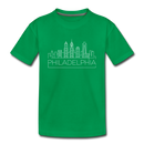Philadelphia, Pennsylvania Toddler T-Shirt - Skyline Philadelphia Toddler Tee - kelly green