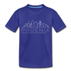 Phoenix, Arizona Toddler T-Shirt - Skyline Phoenix Toddler Tee - royal blue
