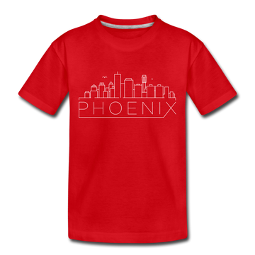 Phoenix, Arizona Toddler T-Shirt - Skyline Phoenix Toddler Tee - red