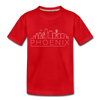 Phoenix, Arizona Toddler T-Shirt - Skyline Phoenix Toddler Tee - red